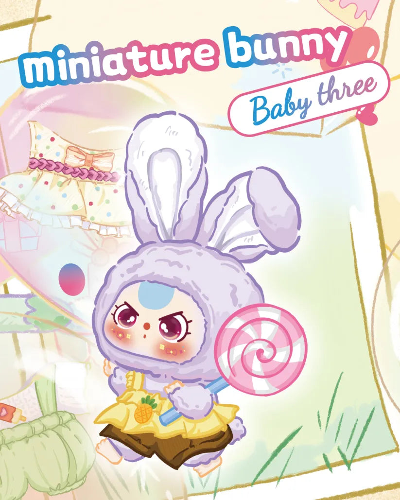 Baby Three Rabbit Macaron Cute Mini Bunny Plush Blind Box