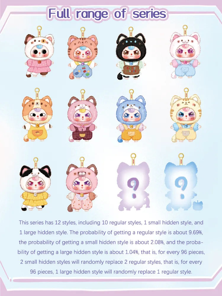 Baby Three Kitten Wardrobe Plush Blind Box