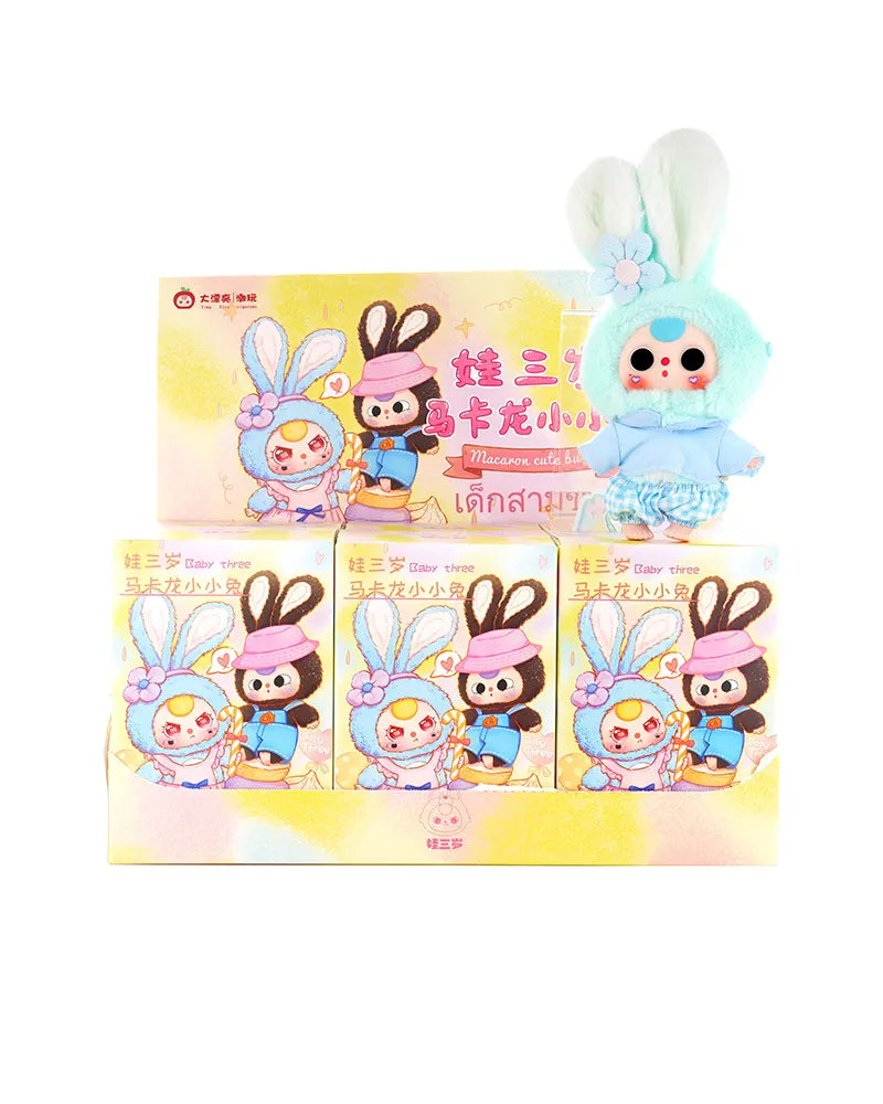 Baby Three Rabbit Macaron Cute Bunny Plush Blind Box